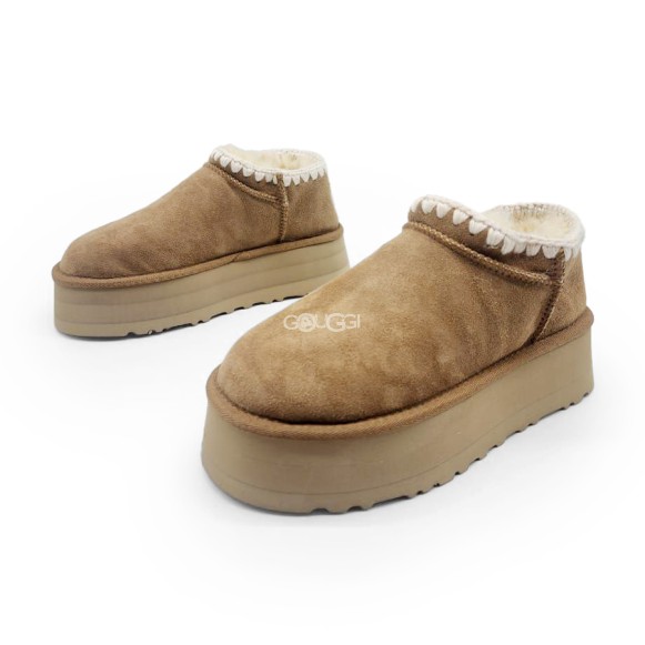 Женские ультра мини угги на платформе Ugg Ultra Mini Platform Chestnut 