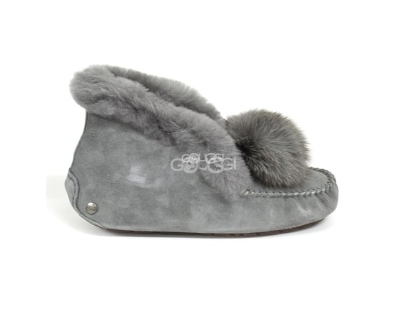 Женские мокасины Alena Pom Pom Grey