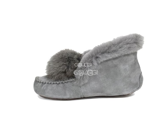Женские мокасины Alena Pom Pom Grey