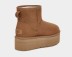 Женские мини угги на платформе UGG Classic Mini Platform Chestnut