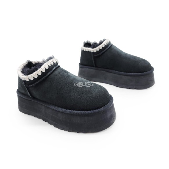 Женские ультра мини угги на платформе Ugg Ultra Mini Platform Black 