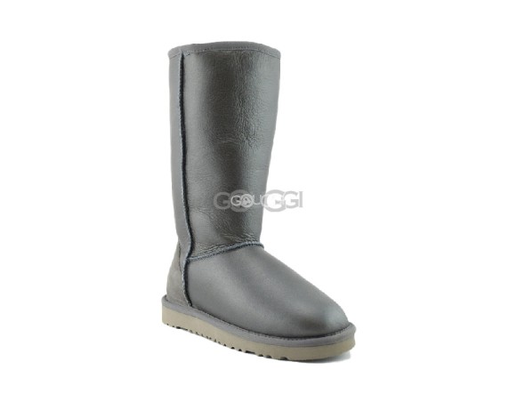 Женские высокие угги Classic Tall Metallic Grey
