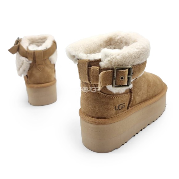 Женские угги на платформе Ugg Mini Platform Strap Chestnut
