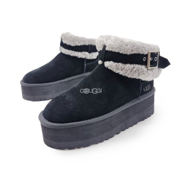 Женские угги на платформе Ugg Mini Platform Strap Black