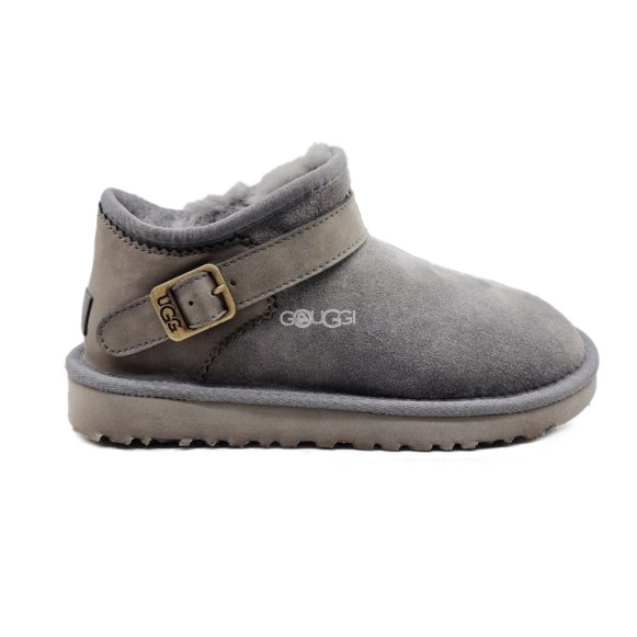 Женские ультра мини угги Ugg Ultra Mini Strap Grey