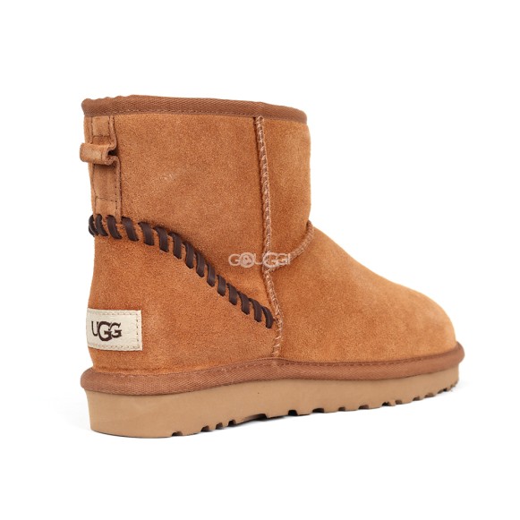 Мужские мини угги Men`s Ugg Classic Mini Deco Suede Boots Chestnut Dressinn