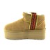Женские мини угги на платформе UGG Classic Ultra Mini Braid Platform Chestnut 