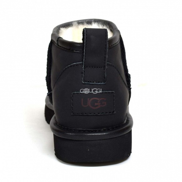 Женские ультра мини угги Classic Ultra Mini Leather Black 