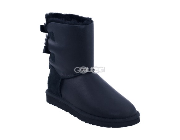 Женские угги с бантиками Bailey Bow Metallic Black