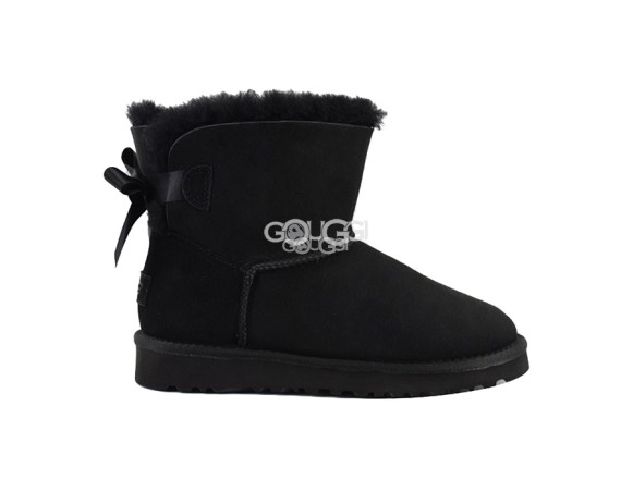 Женские мини угги с бантиками Mini Bailey Bow Black II