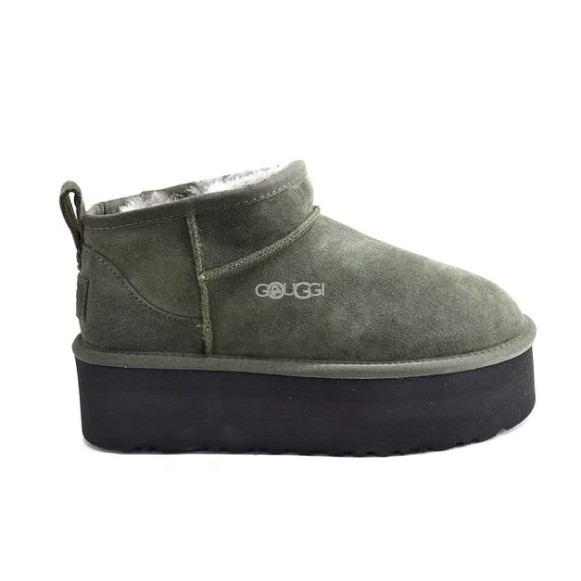 Женские ультра мини угги на платформе Ugg Classic Ultra Mini Platform Olive