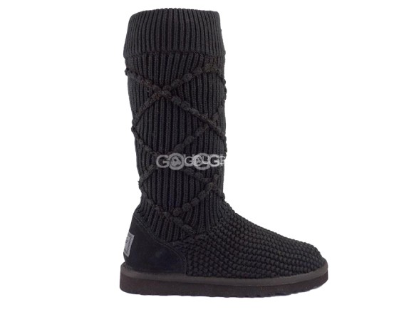 Женские вязаные угги Classic Argyle Knit Black