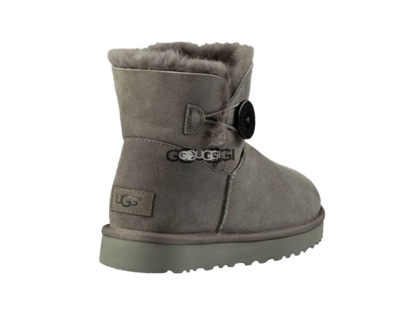 Женские мини угги с пуговицей Mini Bailey Button Grey II