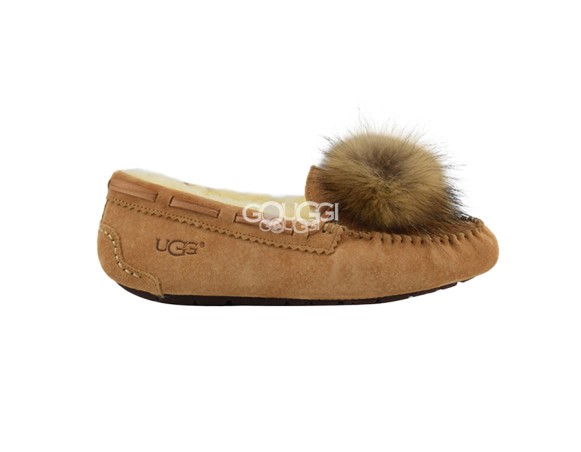 Женские мокасины Dakota Pom Pom Chestnut