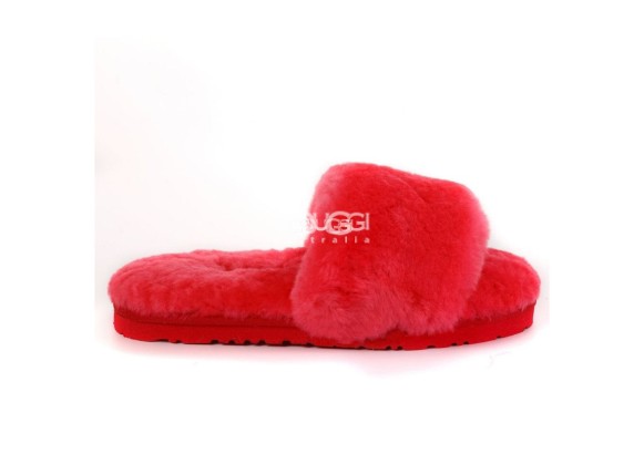 Женские тапочки Fluff Slide Slippers Red